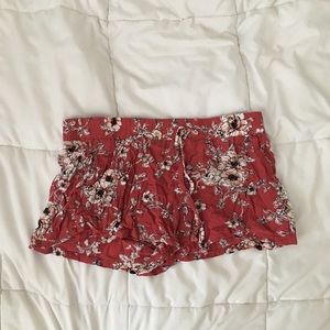 Red/orange floral shorts
